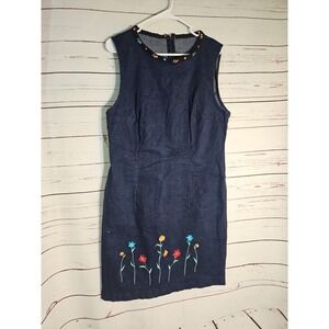 Molly Malloy Denim, Flower Embroidery Denim Dress Size 16